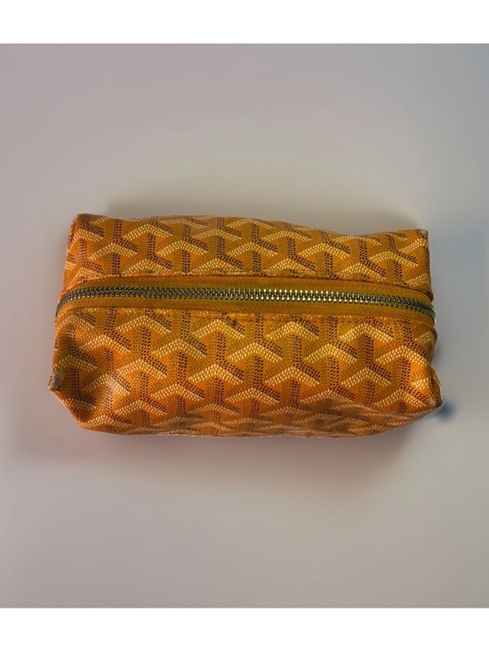 Goyard Handbags - Vintage Goyard Boeing 25 Toiletry Travel Zip Pouch Yellow Monogram Coated Canvas
